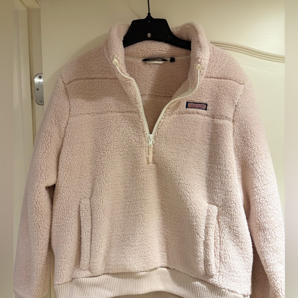 Vineyard Vine Blush Pink Fleece Half-Zip Pullover
